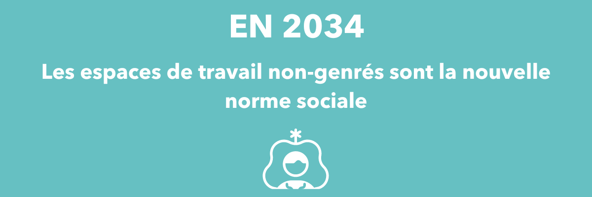 En 2034, les espaces de travail non-genrés sont la nouvelle norme sociale.