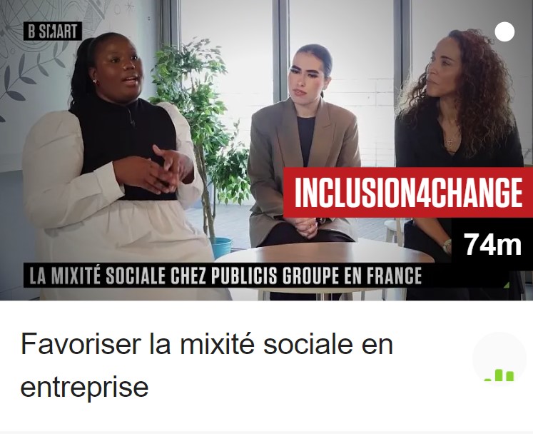 Aperçu de l'épisode 1 avec plusieurs personnes en train d'être interviewées chez Publicis