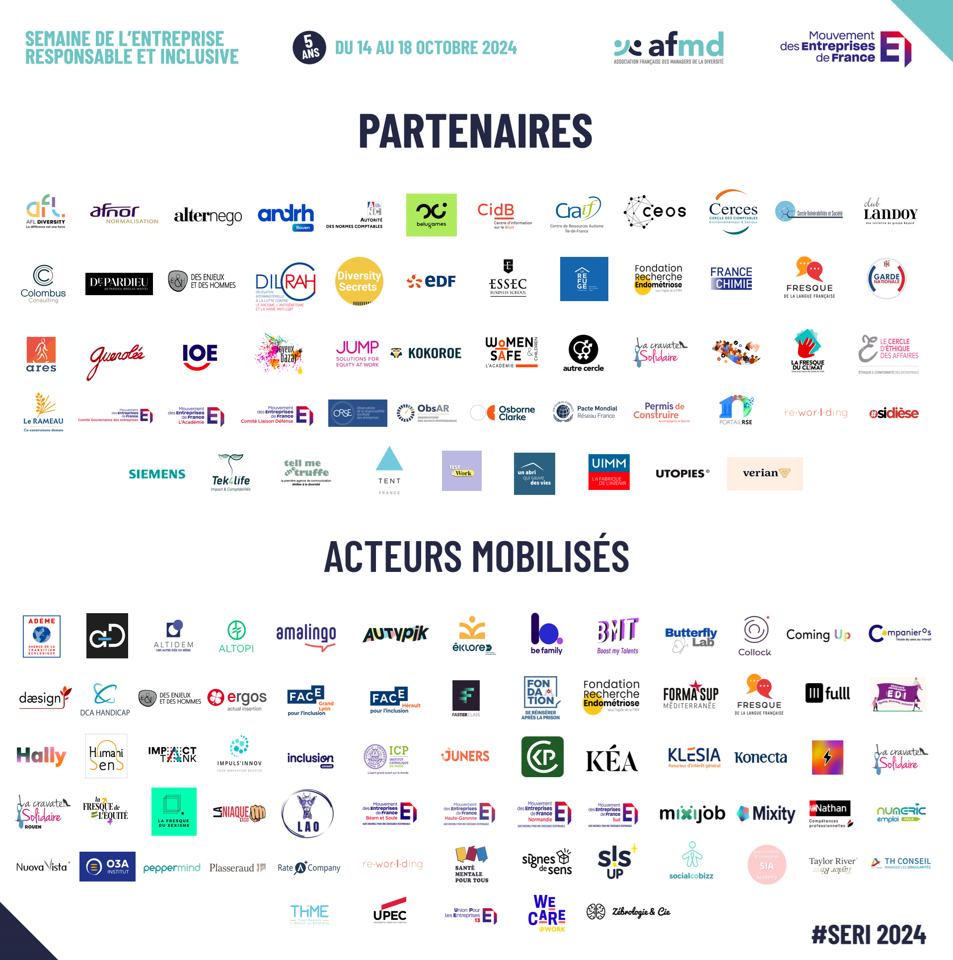 Logos des partenaires et acteurs mobilisés